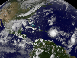 Viesuļvētra "Irma" šķērso Atlantijas okeānu. Foto: NASA/Reuters/LETA