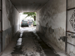 Kādreizējā kinoteātra Palladium izeja, kas tagad būs jaunās koncertzāles ieeja.