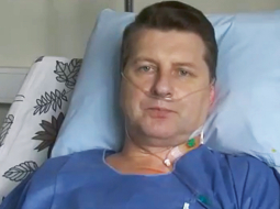 Valsts prezidents Raimonds Vējonis slimnīcā ierakstītās uzrunas laikā.