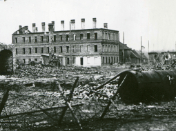 Vācu karaspēka uzbrukumā nopostītā Daugavpils.
Foto no Latvijas Kara muzeja krājuma
