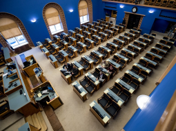 Igaunijas parlamentā. Foto: Postimees/LETA