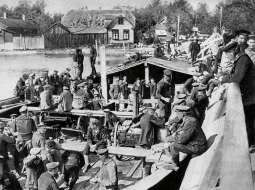 Vācu karavīri Bolderājā 1918. gada vasarā.
Foto no Latvijas Kara muzeja krājuma