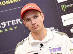 Latvijas rallijkrosa autobraucējs Jānis Baumanis. Foto: Ieva Makare, LETA