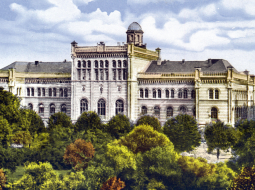 Baltijas tehniskā augstskola darbojās bijušā Rīgas Politehniskā institūta telpās.
Foto no Latvijas Kara muzeja krājuma