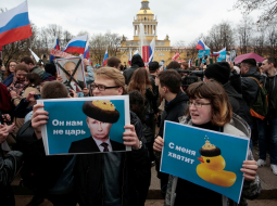 Opozīcijas protestētāji pret Putina varu Krievijā. Foto: REUTERS/Scanpix