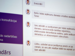 Valsts ieņēmumu dienesta virtuālais asistents "Toms". Foto: Zane Bitere, LETA