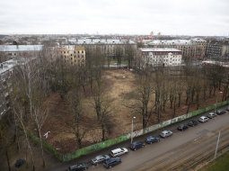 Bijušā velotreka "Marss" teritorija Brīvības gatvē 207, kur plānots būvēt jaunu ēku Valsts drošības dienestam. Foto: Evija Trifanova, LETA