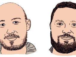 Vasilijs Siņicins un Guntis Pontags.
Zīmējums — Ernests Kļaviņš