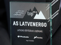 AS "Latvenergo" balva kā Latvijas vērtīgākajam uzņēmumam. Foto: Ieva Leiniša, LETA