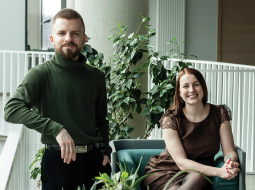 Latvijas Universitātes Medicīnas fakultātes zinātnieki Karīna Narbute un Vladimirs Piļipenko,
Foto — Ieva Salmane