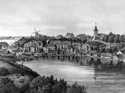 Vilhelma Zigfrīda Štafenhāgena gravīras Talsi. 19. gadsimta vidus reprodukcija. Talsu novada muzeja krājums