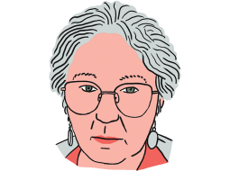 Sandra Kalniete.
Zīmējums — Ernests Kļaviņš