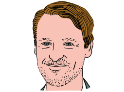 Zviedru jaunuzņēmējs Hanness Šēblāds. Zīmējums – Ernests Kļaviņš