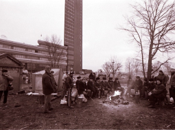 1991.gada barikādes Zaķusalā. Foto -Ilgvars Gradovskis