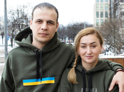 Režisors Jevhens Titarenko ar sievu producenti Natāliju Hazanu.
Foto — Kristīne Madjare