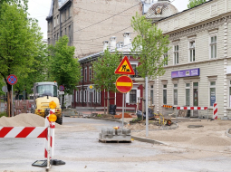 Remontdarbi Lienes ielā. Foto - Paula Čurkste, LETA