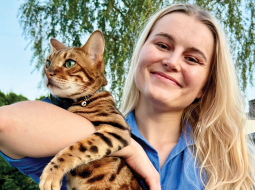 Divus gadus vecais bengālietis Leo apceļo Latviju kopā ar savu saimnieci.
Foto no personīgā arhīva