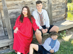 Vita Dumanska ar dēliem Oleksandru un Dāvidu.
Foto no personīgā arhīva