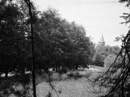 «Te nu esam tuvāk mērķim — Cesvaines pils tornis ir aptuveni 650 metru attālumā.» 
Autora foto