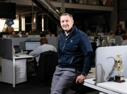 Bite Latvija IKT & IoT biznesa virziena attīstības vadītājs Māris Gaugers.
Foto — Ieva Salmane