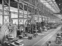 Heinriha Detmana izveidotās fabrikas Union montāžas zāle 20. gadsimta sākumā.
Foto no 20. gadsimta sākuma periodikas