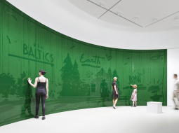 Baltijas paviljona ekspozīcijas centrālais elements ir mākslinieka un dizainera Artūra Analta radītā interaktīvā platforma — kondensāta klāta zaļa stikla siena, uz kuras var rakstīt vai zīmēt. Projekta vizualizācijas