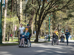 Kopējā treniņā Mežaparkā.