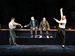 Četru skolotāju lomās Gints Andžāns (no kreisās), Lauris Dzelzītis, Dainis Gaidelis un Gints Grāvelis.